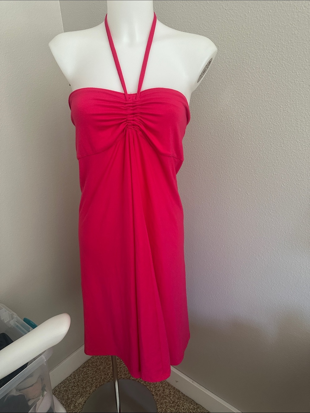 Alpine Design Strapless Halter Dress in Hot Pink